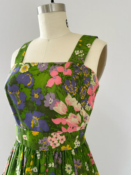 1960's Green Meadow Dress