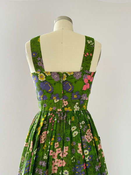1960's Green Meadow Dress