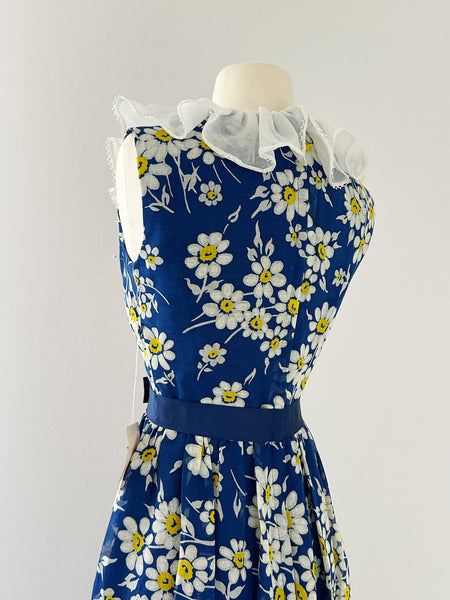 1960s Blue Daisy Dress | NOS