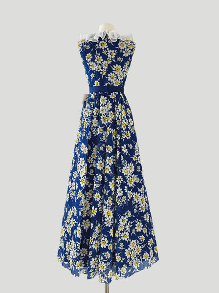 1960s Blue Daisy Dress | NOS