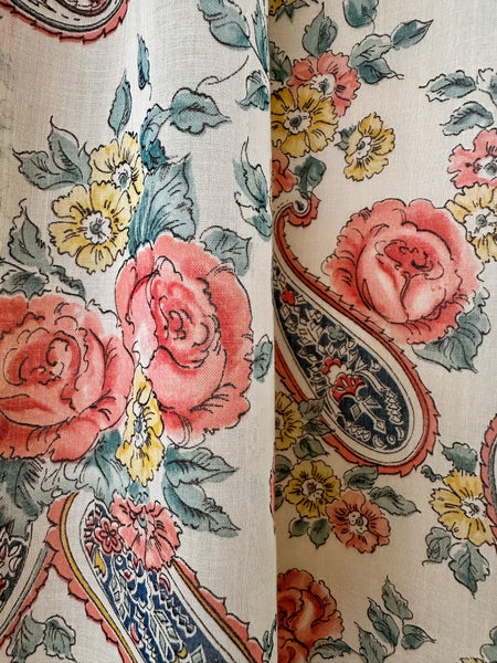 Close-up of floral and paisley patterned fabric