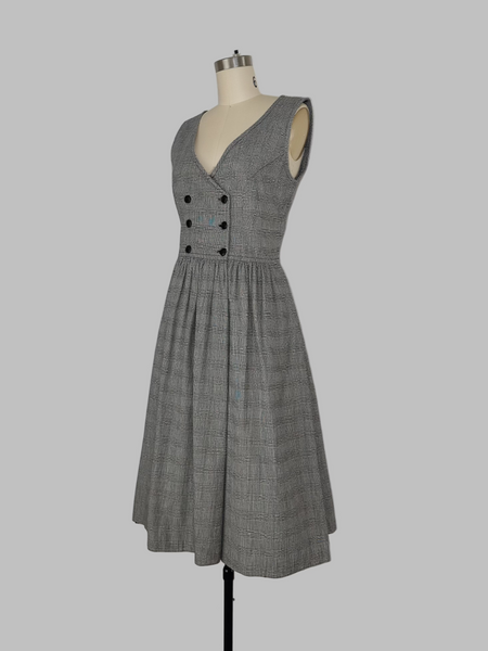 vintage 1980s plaid cotton Lanz Midi