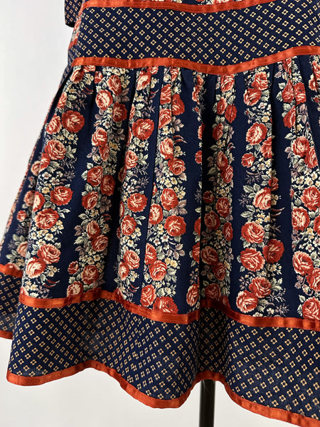 1970s Gunne Sax Cabbage Rose