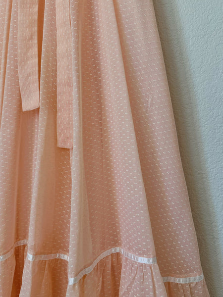 1970s Gunne Sax Peach Maxi Dress
