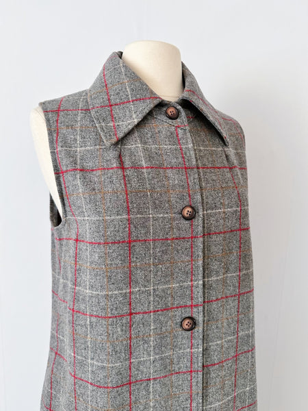 Vintage 1960s J. Tiktiner Wool Plaid Dress | Côte d’Azur, France