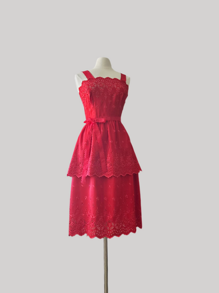 1970s Lanz Original Midi - - Cherry Red