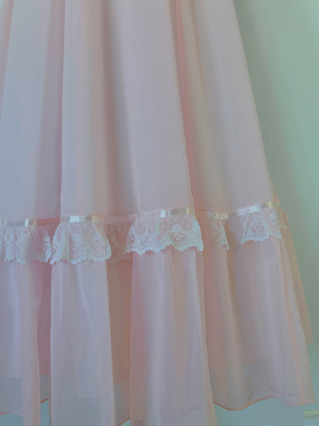 1970s Gunne Sax Pink Maxi Dress