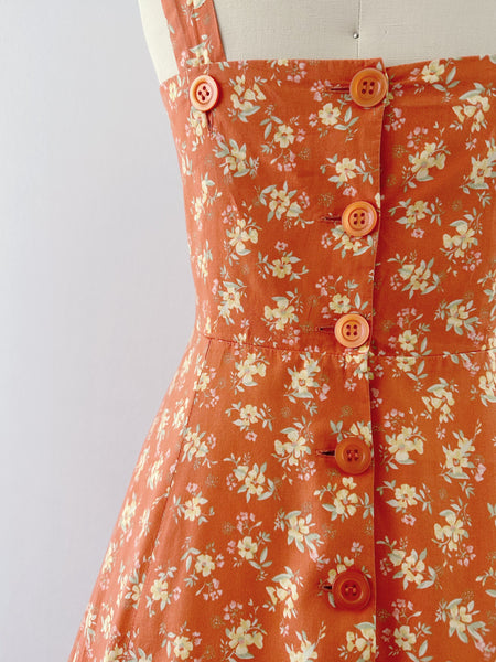 1980s Laura Ashley Floral Print Cotton Dress
