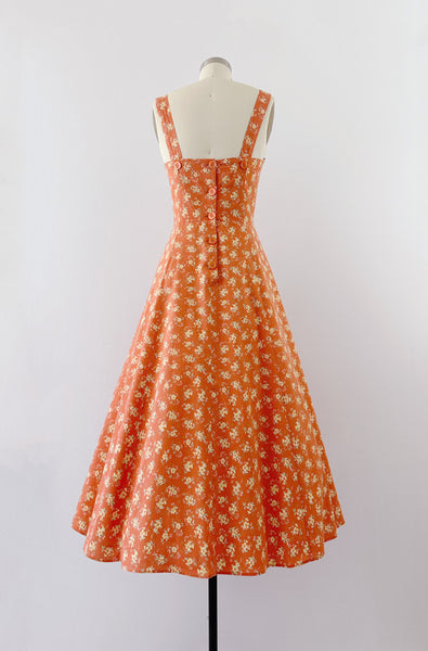 1980s Laura Ashley Floral Print Cotton Dress