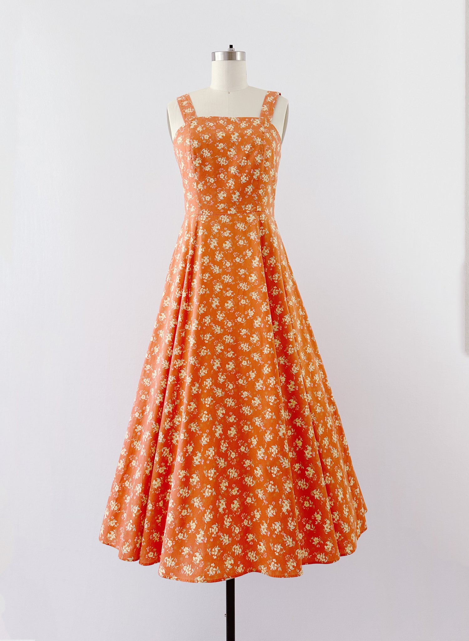 1980s Laura Ashley Floral Print Cotton Dress