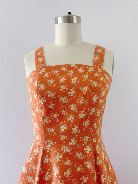 1980s Laura Ashley Floral Print Cotton Dress