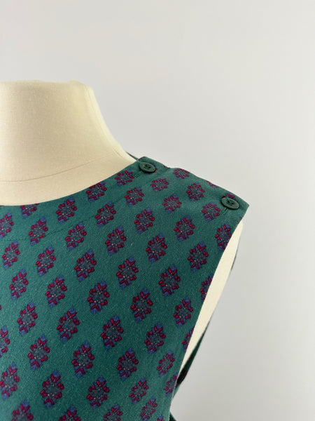 1980s Laura Ashley Printed Pinafore Dress