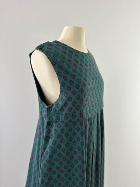1980s Laura Ashley Printed Pinafore Dress