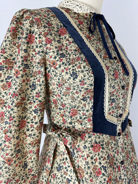 Gunne Sax 1970s Vintage Floral Dress