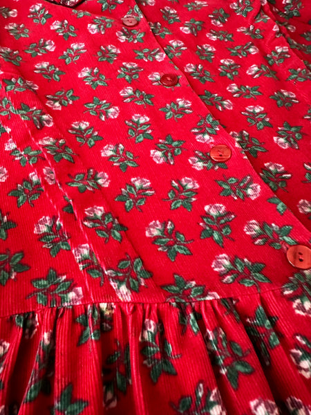 1980s Laura Ashley Vintage Prairie Midi Dress in Roses
