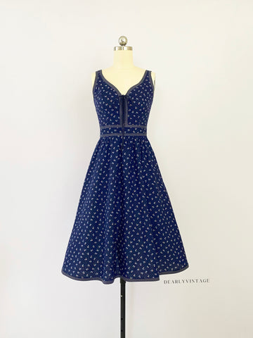 GUNNE SAX Vintage| 1970s lace-up floral dress