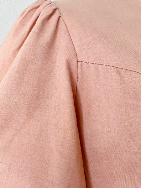 GUNNE SAX Vinage 1980s Pearl-embellished Dress in Dusty Rose