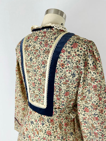 Gunne Sax 1970s Vintage Floral Dress