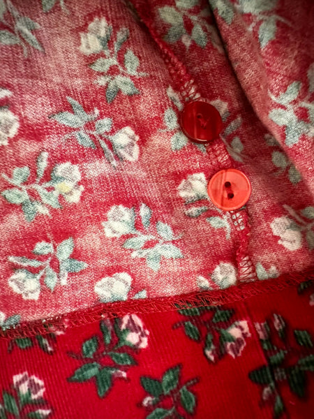 1980s Laura Ashley Vintage Prairie Midi Dress in Roses