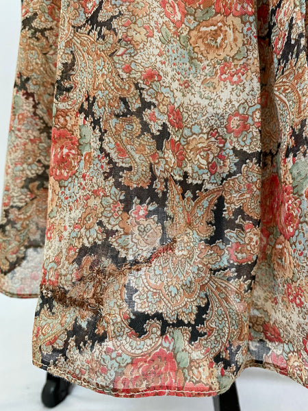 GUNNE SAX Vintage | 1960s/1970s 'Black Label' Floral Maxi Dress