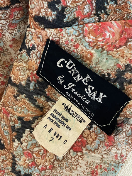 GUNNE SAX Vintage | 1960s/1970s 'Black Label' Floral Maxi Dress